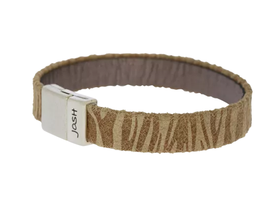 Lederarmband Lola im Zebralook beige